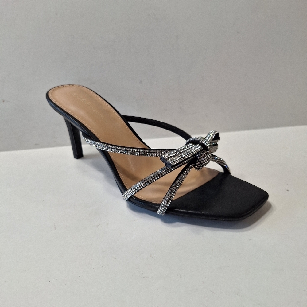 BCBGeneration Selma Rhinestone Embellished Dressy Bow Heel Sandals Size 8.5